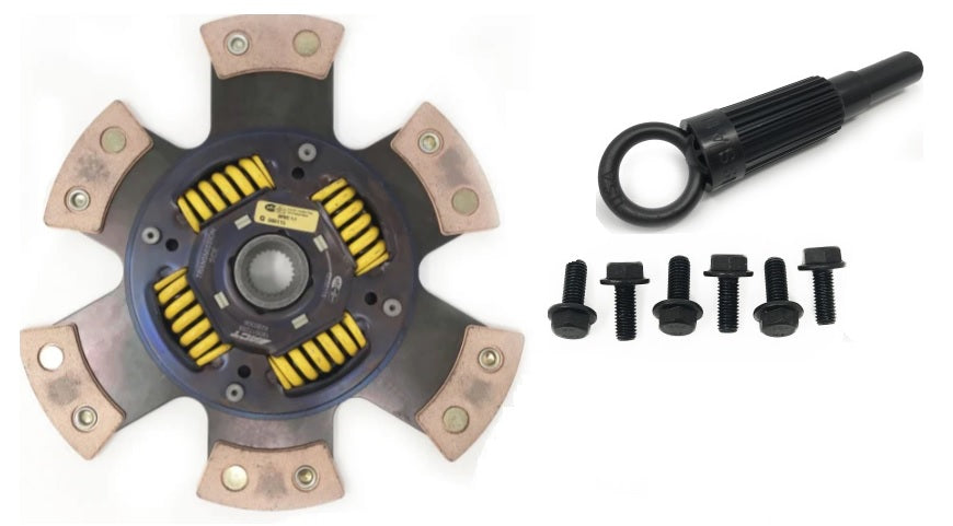 Cerametallic six puck sprung hub clutch disc 11 inches in diameter for ls applications with clutch tool and clutch bolts