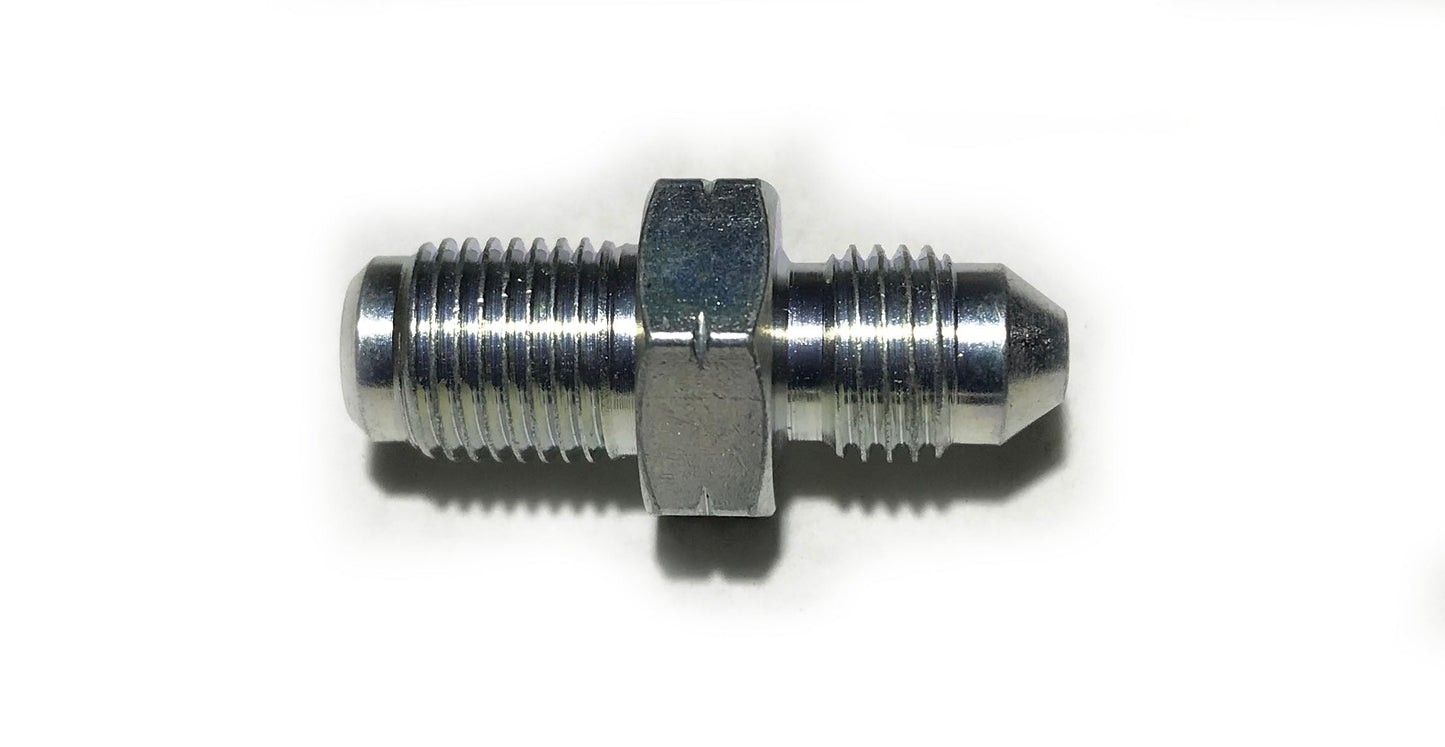 Male to male dual flair fitting clutch line adapter for the clutch line about an inch long