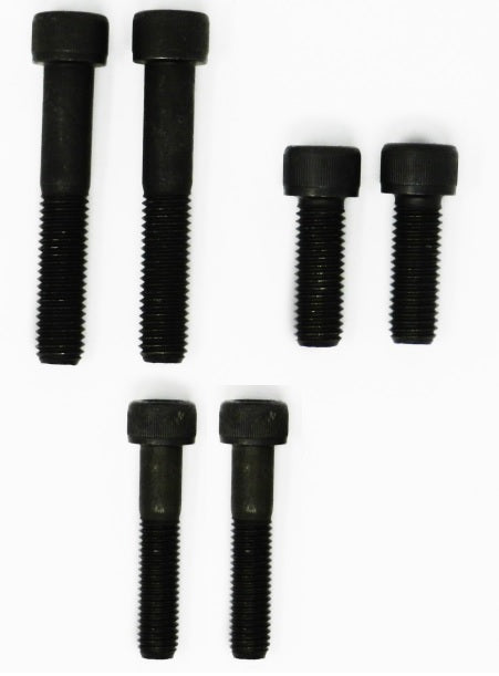 Set of 6 socket head cap screws of various lengths for BMW E 90 engine side adapter plate