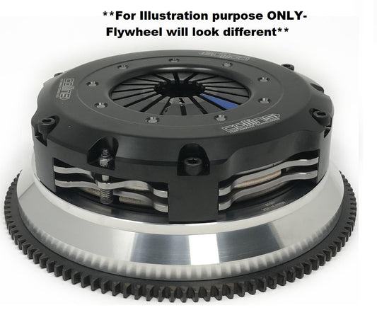 Aluminum and steel flywheel and clutch system for Mazda 13B, 20B, 26B engine to 350Z CD009 transmission