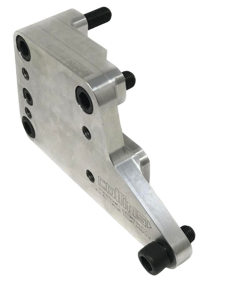 Aluminum engine mount adapter showing where the bolts go into