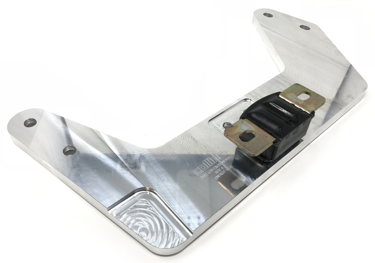 Billet aluminum transmission crossmember for a 350z or g35 chassis