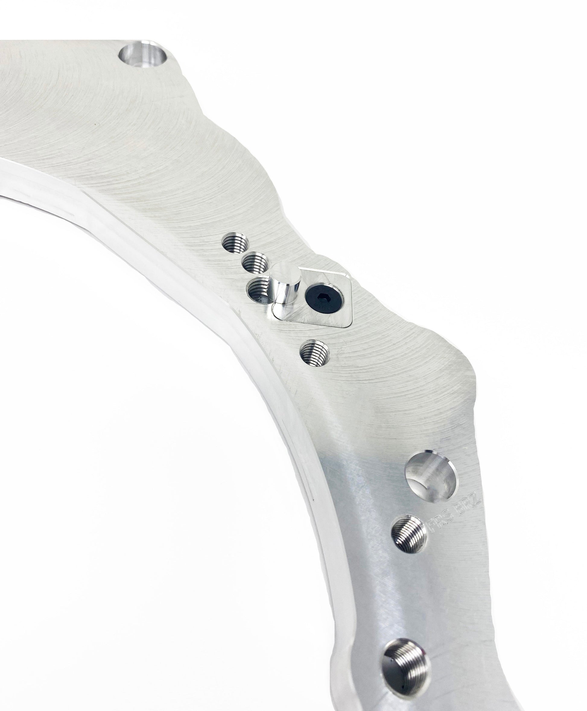 Close up of the dowel pin on the adapter plate