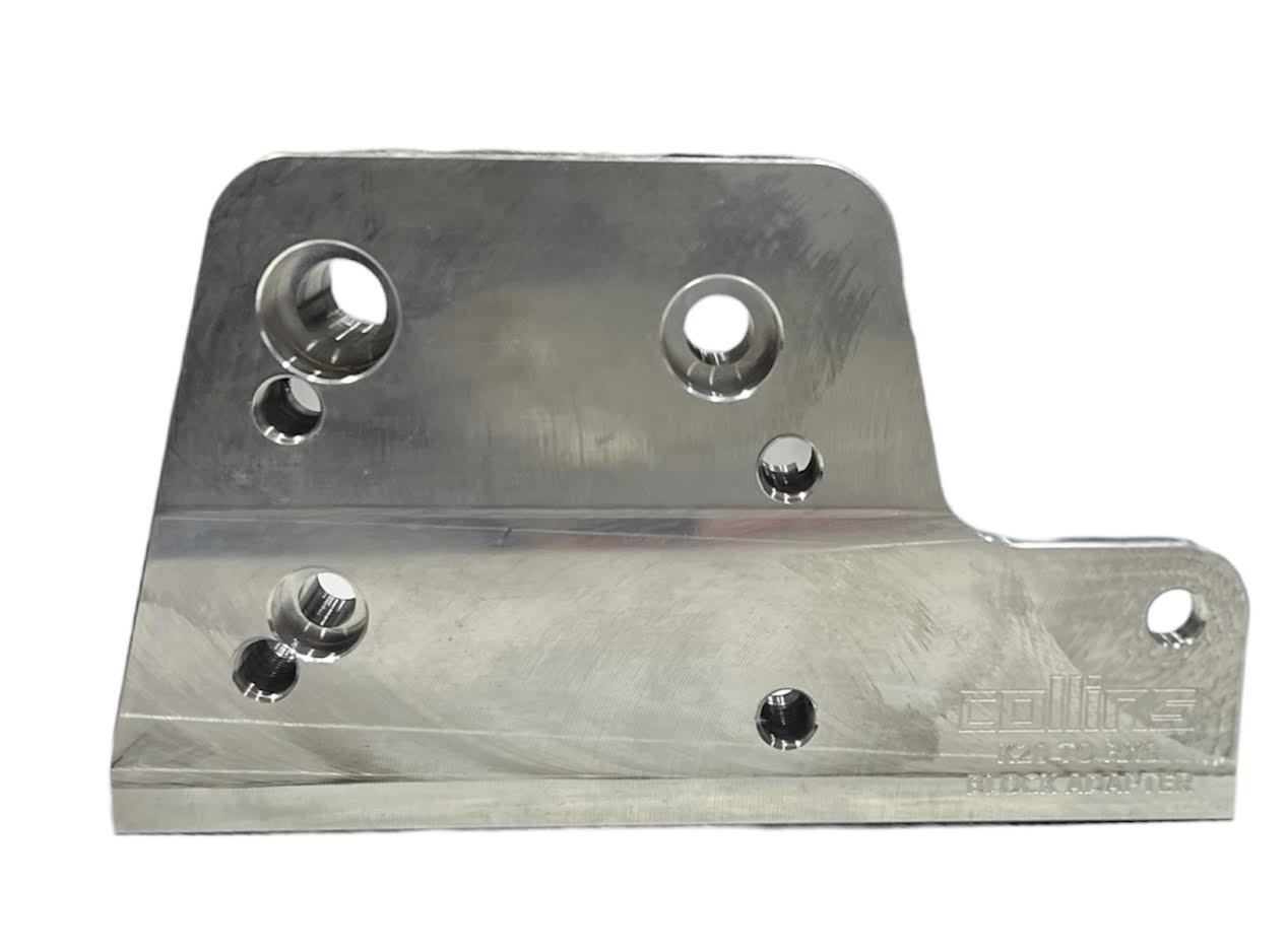 Aluminum engine mount adapter for the Honda K-Series to Mazda RX-8 K20 A2 engine mounts