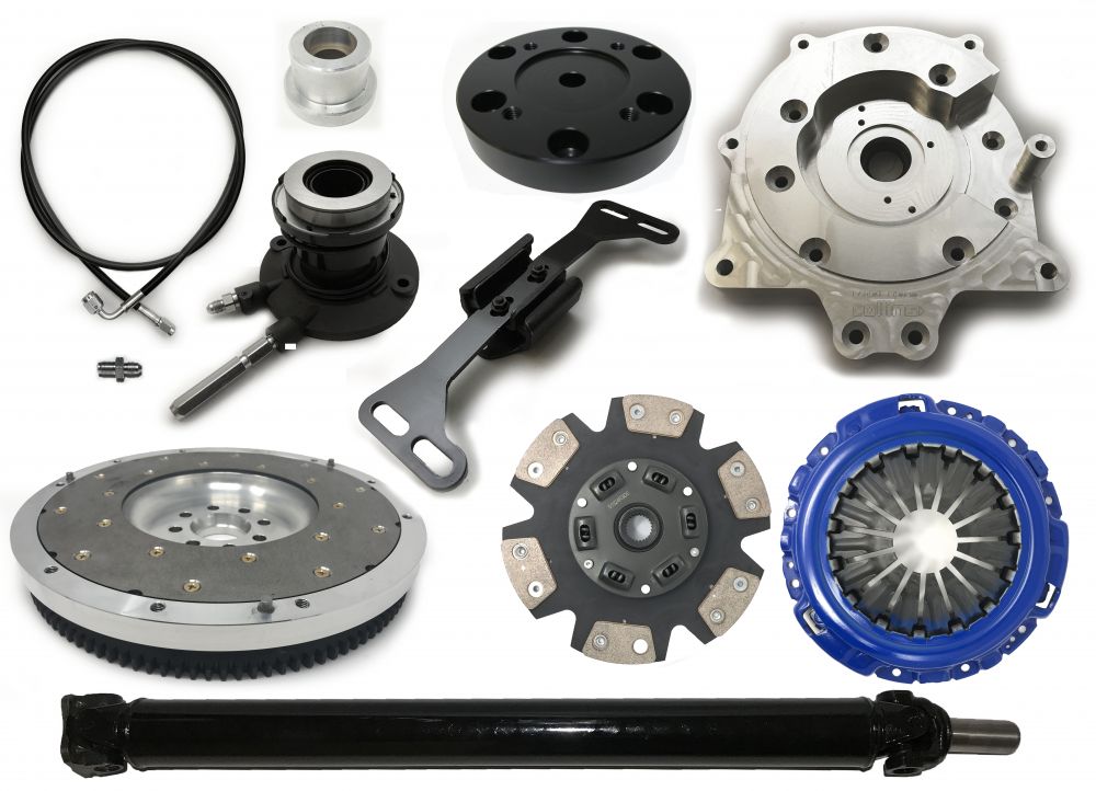 All of the components for the 1UZFE engine to 350Z, 370Z transmission in a Lexus GS400 application