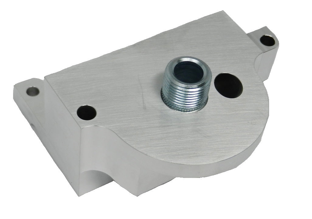 billet aluminum spin on bypass oil filter adapter for s-chassis applications