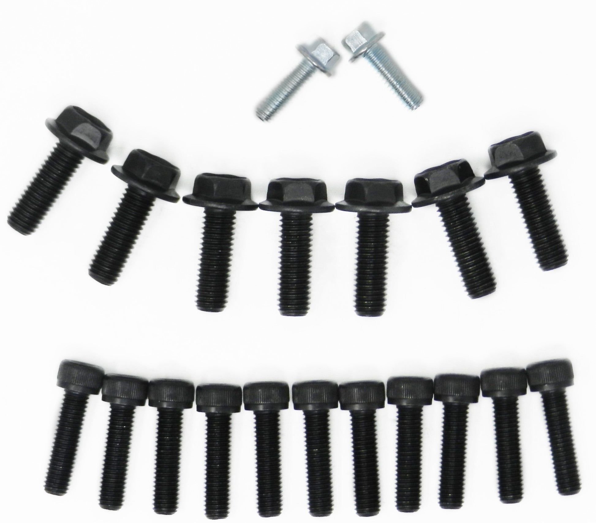 Set of 9 flanged hex head cap screws and 11 socket head cap screws for the rx7 adapter plate application