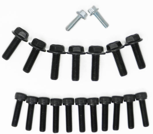 Set of 9 flanged hex head cap screws and 11 socket head cap screws for the rx7 adapter plate application