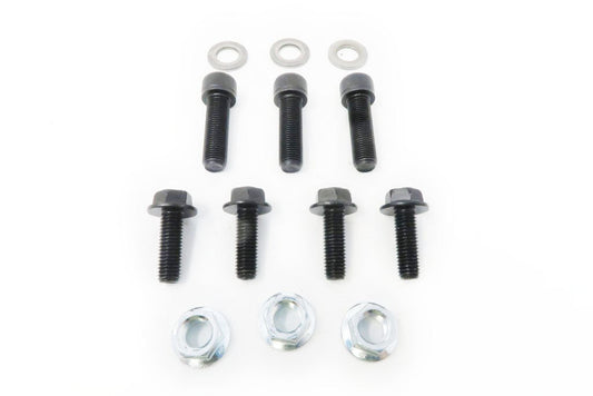 Bolt kit set of 3 socket head cap screws, 4 hex flanged head cap screws, 3 washers, and 3 nuts for toyota driveshaft adapter application