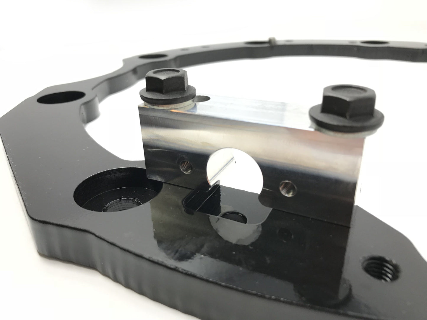 Aluminum crank sensor installed on adapter plate